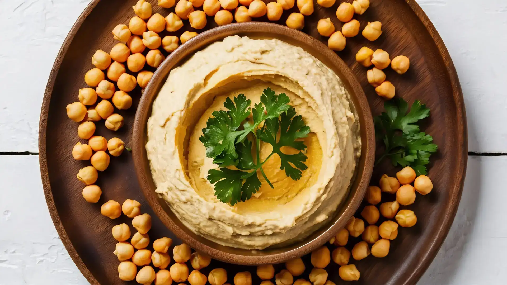 hummus dip with chickpea parsley