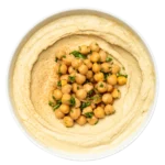 Classic hummus topped with chickpeas from Aladdin Mediterranean Cuisine