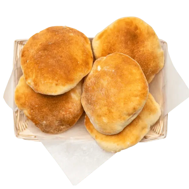 Pita Bread, a classic Mediterranean staple served warm at Aladdin Mediterranean Cuisine in Houston