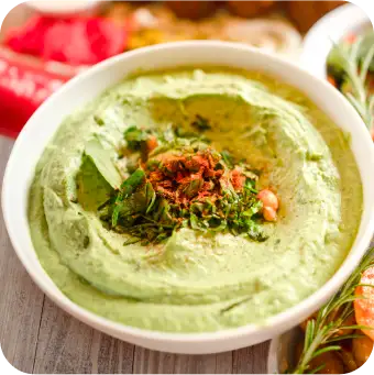 SPinach hummus mediterranean cuisine Houston Aladdin