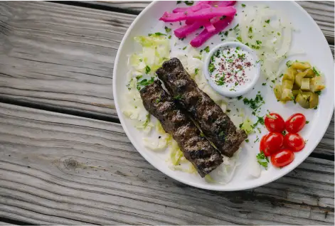 2 links of kafta kabob