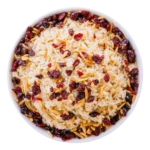 Almond Vermicelli Rice topped with craisens and toasted almonds