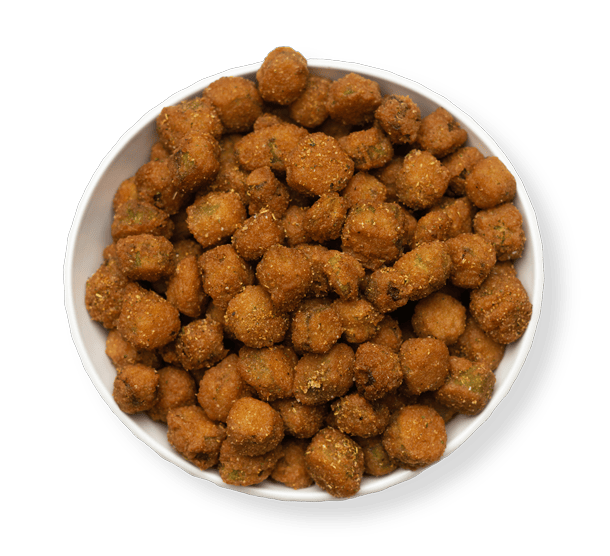 Crispy fried okra served at Aladdin Mediterranean Cuisine Houston, a golden-brown Southern favorite with a Mediterranean touch.